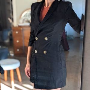 ZARA Linen Blazer Dress Black XS
